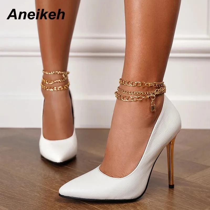 Chain Straps High Heels Pumps