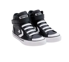 Converse high sneaker shoe with elastic lace and velcro for boys Pro Blaze A01074C black-white