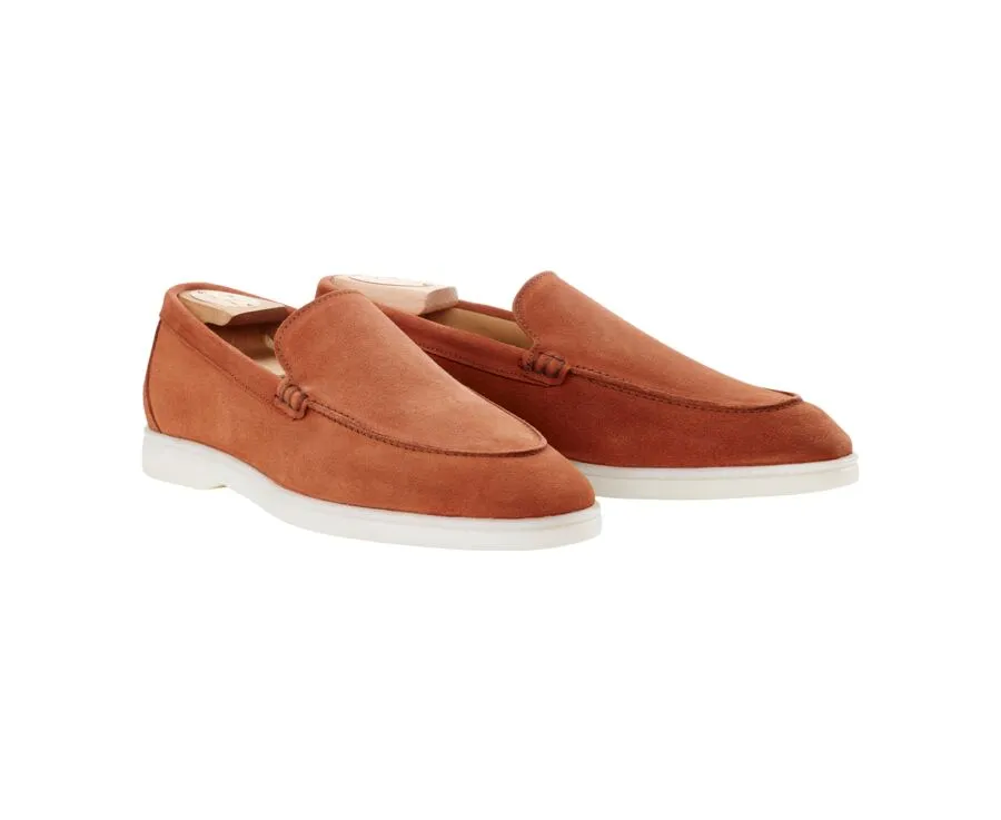 Dark Coral Suede Men&#039;s loafers - MANASOTA II