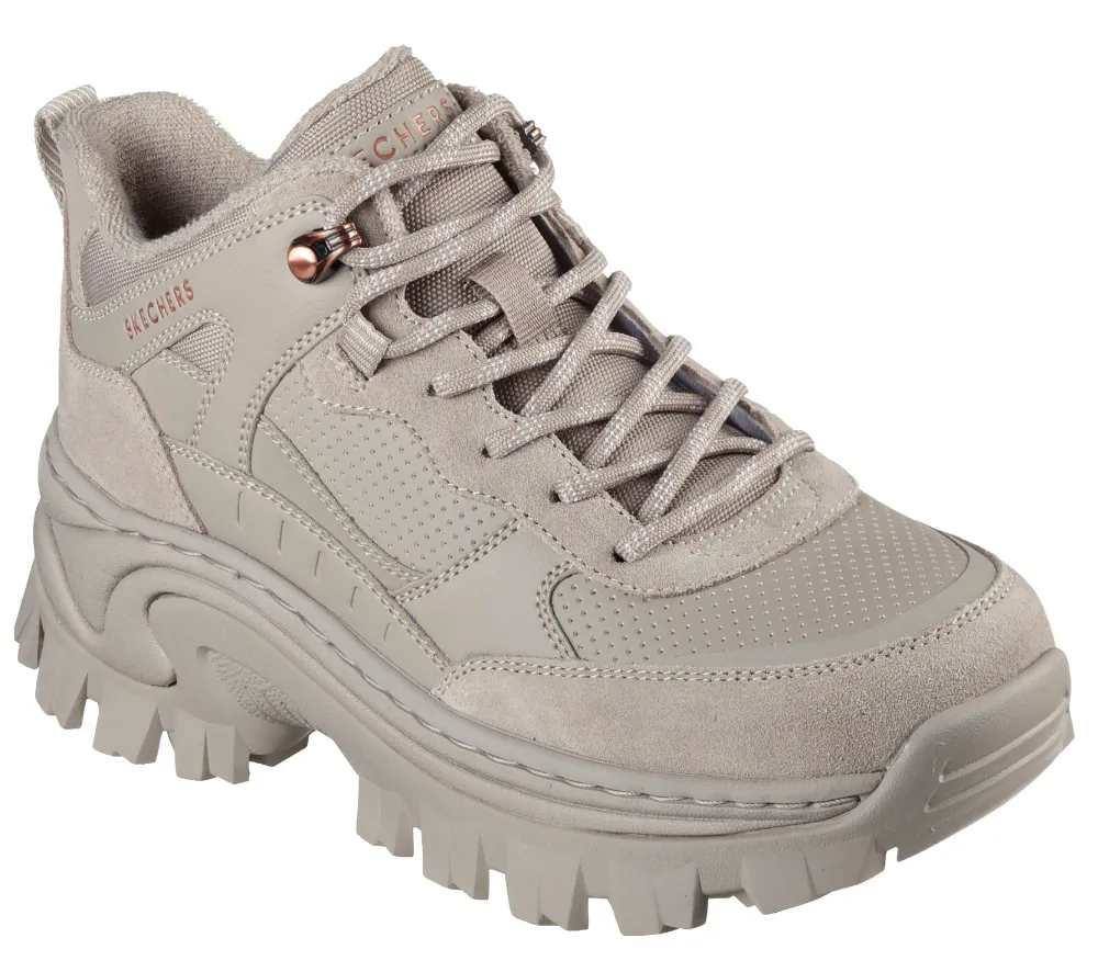 Ghete sport, dama, SKECHERS Hi Ryze Gawkers Street Blox-Block, 177240-TPE bej, piele naturala