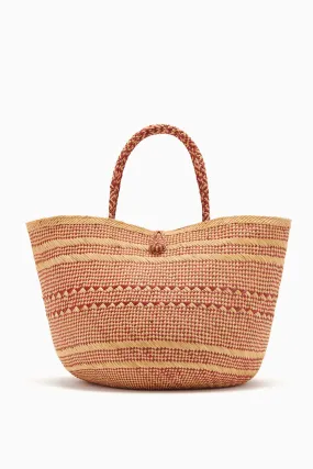 Marta Large Basket Tote - Crimson Stripe