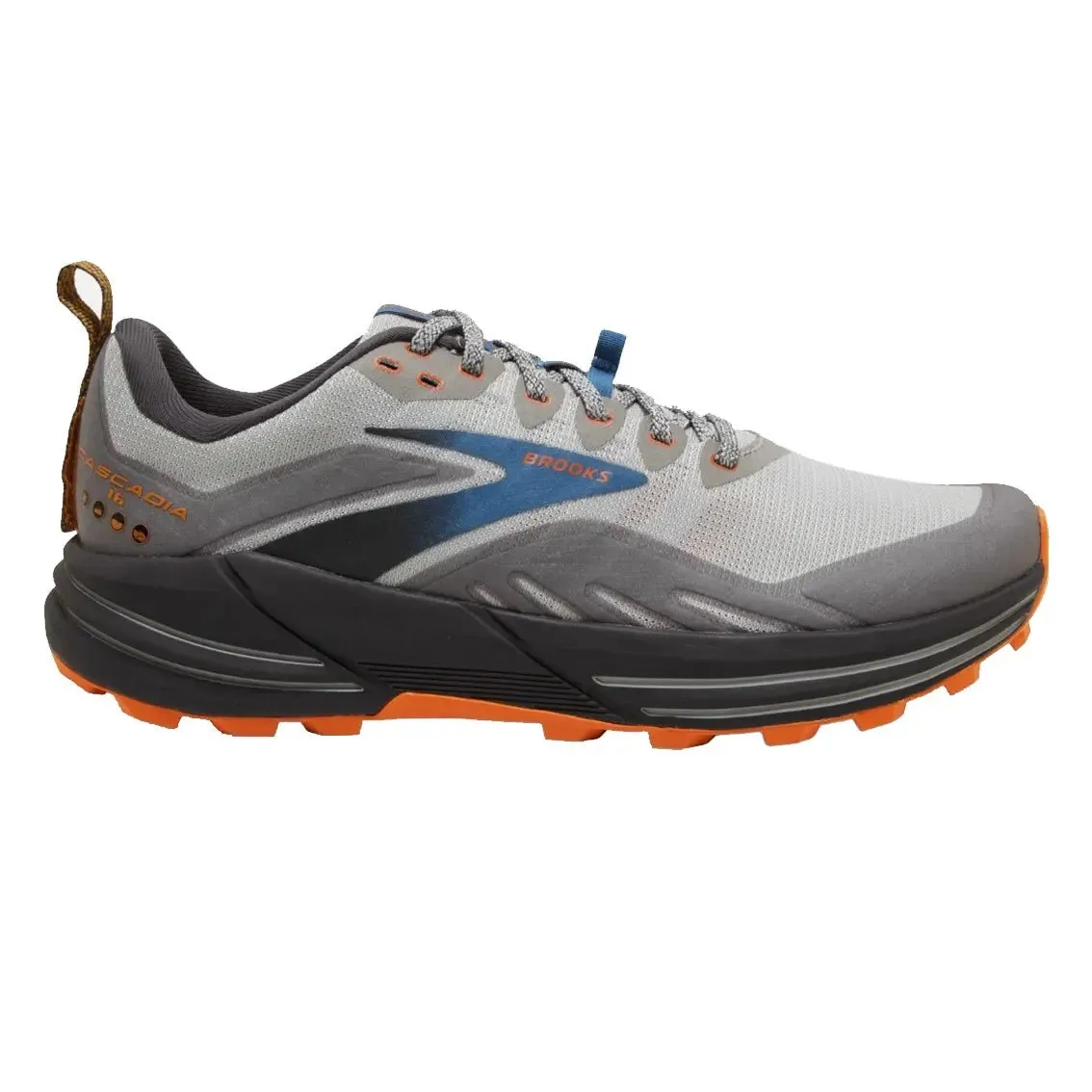 Mens Brooks Cascadia 16 (Wide) - Oyster / Mushroom / Orange