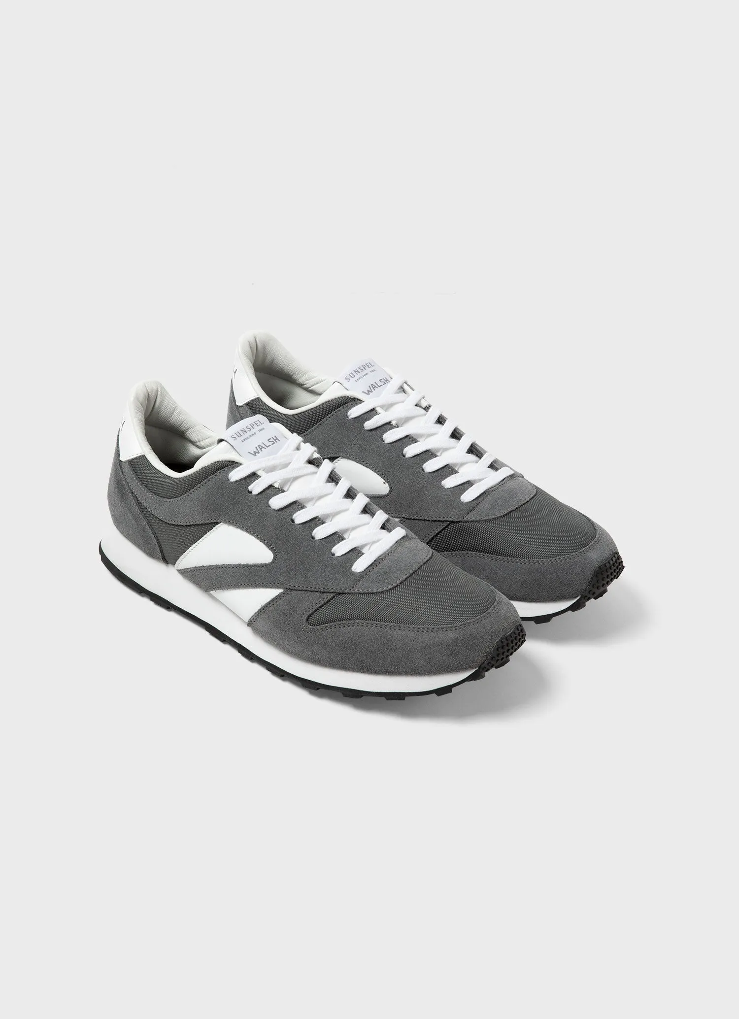 Men's Walsh and Sunspel Trainer in Grey/White