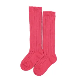 Ribbed Knee High Socks (Cherry)