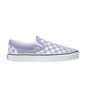 VANS Colour Theory Purple Heather Checkerboard Classic Slip-On Youth Shoe