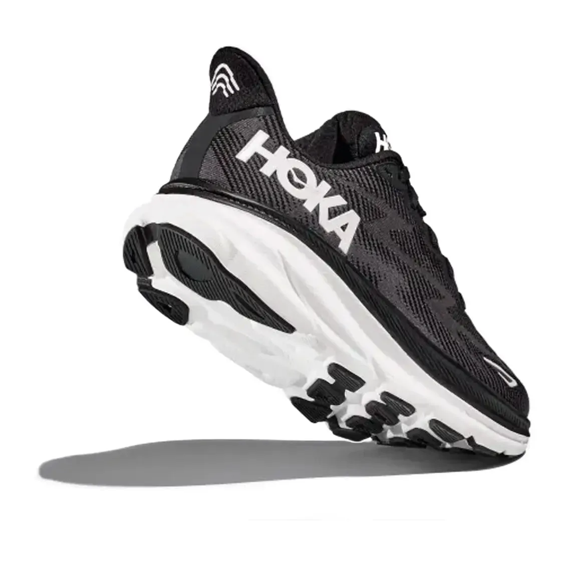 Womens Hoka Clifton 9 (Wide) - Black / White