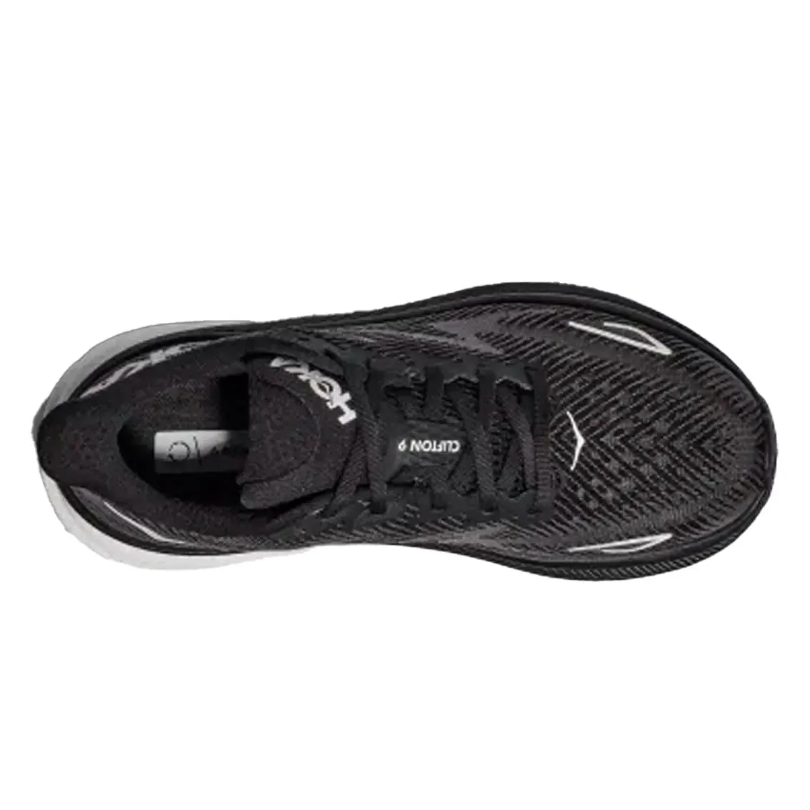 Womens Hoka Clifton 9 (Wide) - Black / White