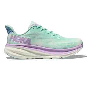 Womens Hoka Clifton 9 (Wide) - Sunlit Ocean / Lilac Mist